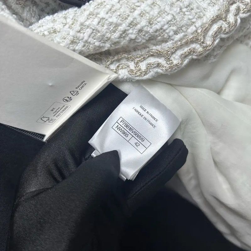 Chanel Chanel White Cotton Long Sleeve Cardigan 0089 Size XL / US 12-14 / IT 48-50 - 5 Thumbnail