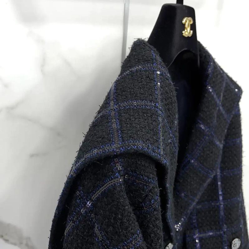 Chanel Chanel Dark Blue Cotton Blend Women's Jacket 0089 Size M / US 6-8 / IT 42-44 - 8 Thumbnail