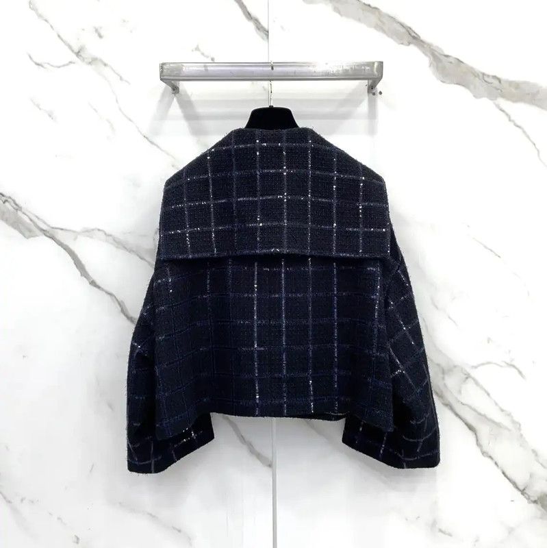 Chanel Chanel Dark Blue Cotton Blend Women's Jacket 0089 Size M / US 6-8 / IT 42-44 - 2 Thumbnail