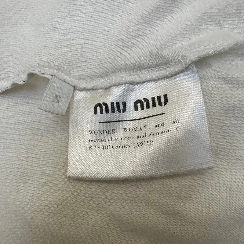 Miu Miu Miu Miu Cartoon Print White Cotton T-Shirt 0089 Size S / US 4 / IT 40 - 7 Thumbnail
