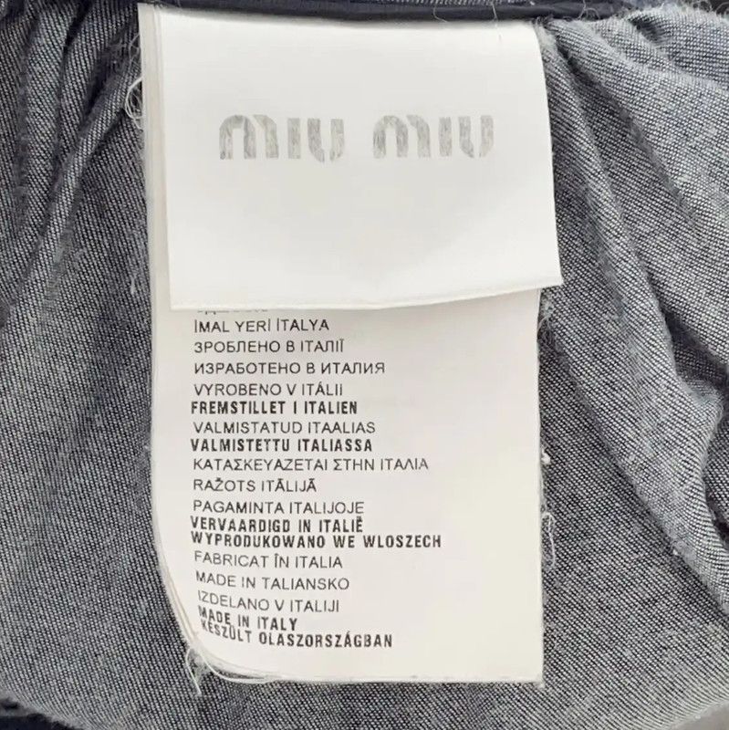 Miu Miu Miu Miu Dark Gray Cotton Skirt for Women 0089 Size 23" - 4 Thumbnail