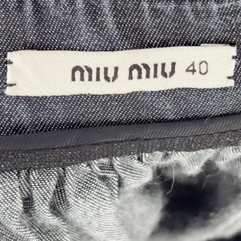 Miu Miu Miu Miu Dark Gray Cotton Skirt for Women 0089 Size 23" - 3 Thumbnail