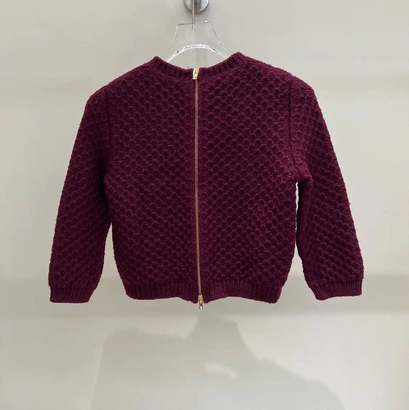 Miu Miu Miu Miu Burgundy Knit Long Sleeve Sweater 0089 Size M / US 6-8 / IT 42-44 - 2 Thumbnail