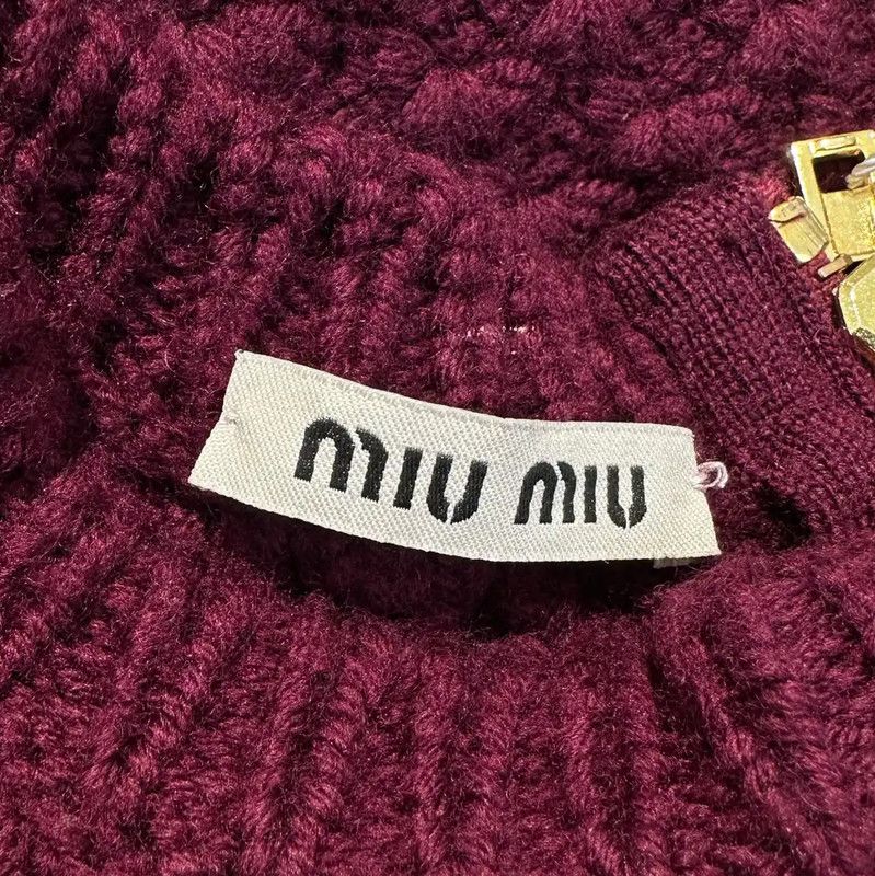Miu Miu Miu Miu Burgundy Knit Long Sleeve Sweater 0089 Size M / US 6-8 / IT 42-44 - 7 Thumbnail