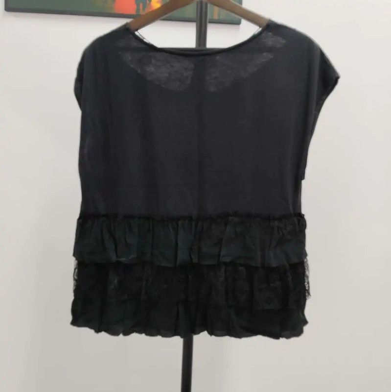 Miu Miu Miu Miu Summer Black Cotton Short Sleeve Tee 0089 Size M / US 6-8 / IT 42-44 - 2 Thumbnail
