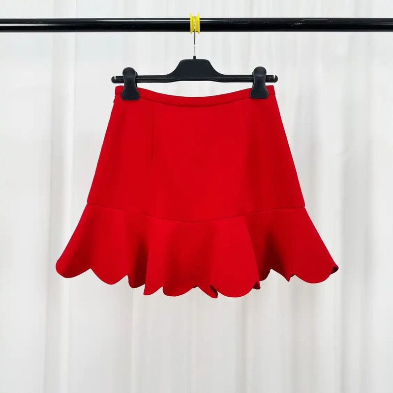 Miu Miu Miu Miu Red Silk Blend A-Line Skirt 0089 Size 42" / US 20 - 2 Thumbnail