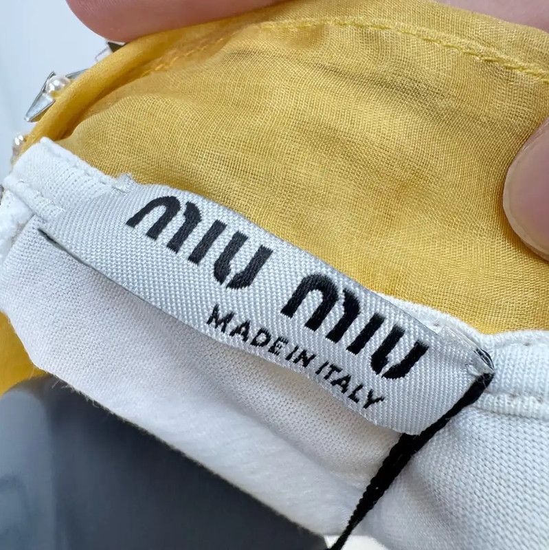 Miu Miu Miu Miu Summer White Cotton Logo T-Shirt 0089 Size S / US 4 / IT 40 - 5 Thumbnail