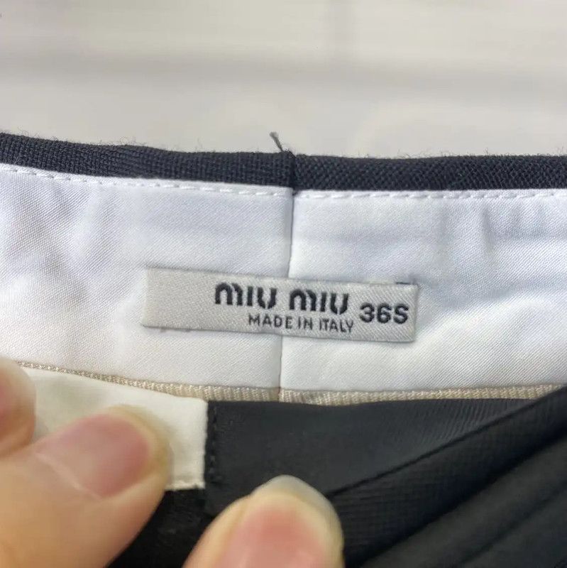 Miu Miu Miu Miu Black Cotton Casual Pants for Women 0089 Size 23" - 6 Thumbnail