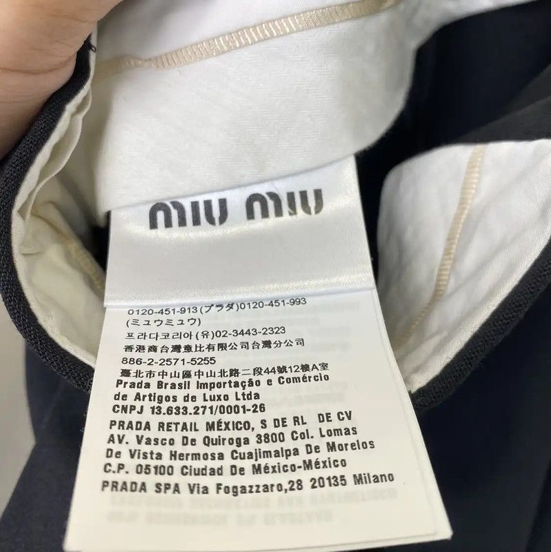 Miu Miu Miu Miu Black Cotton Casual Pants for Women 0089 Size 23" - 7 Thumbnail