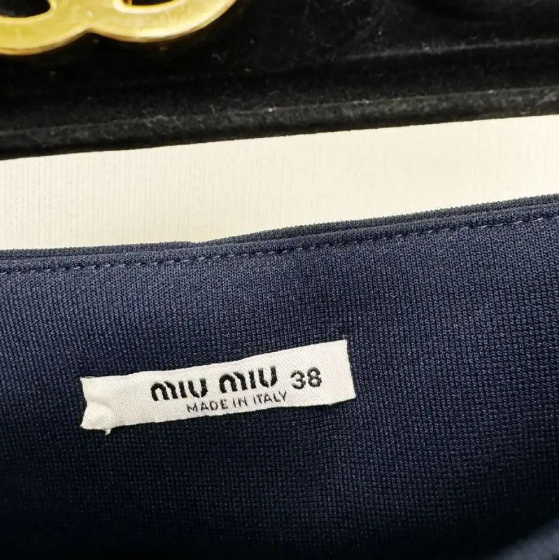 Miu Miu Miu Miu White Women's Skirt with Colorful Waistband 0089 Size 23" - 4 Thumbnail