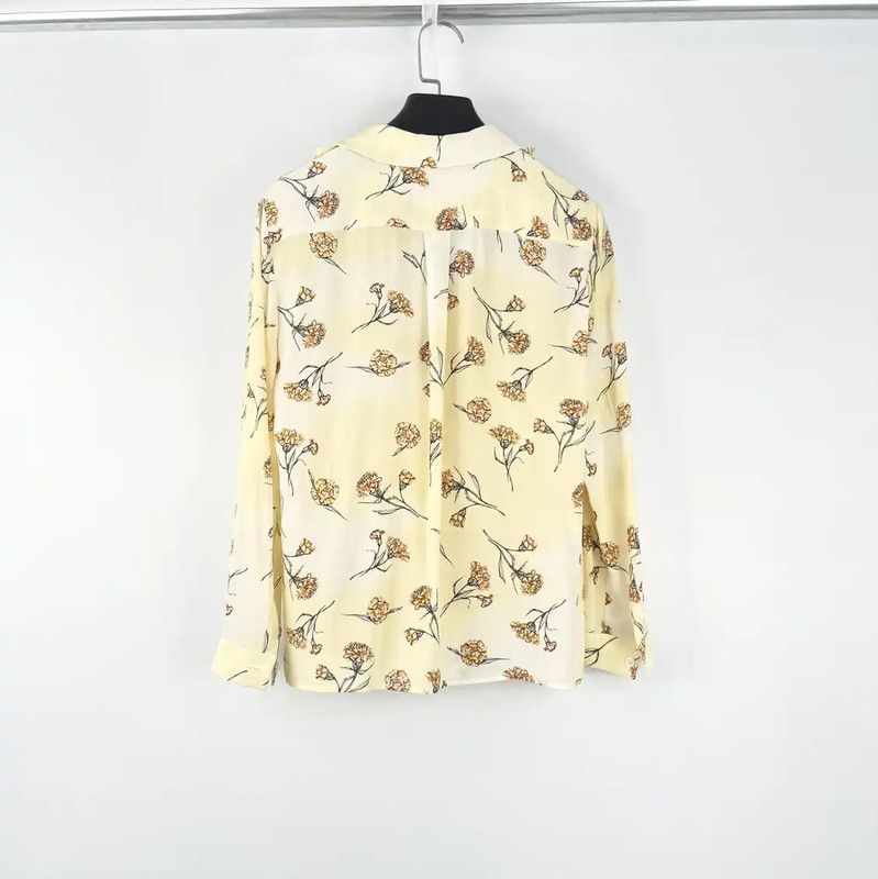 Miu Miu Miu Miu Yellow Floral Summer Blouse 0089 Size XS / US 0-2 / IT 36-38 - 2 Thumbnail