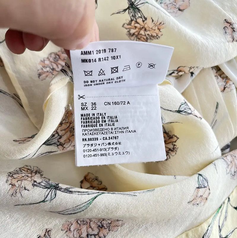 Miu Miu Miu Miu Yellow Floral Summer Blouse 0089 Size XS / US 0-2 / IT 36-38 - 8 Thumbnail