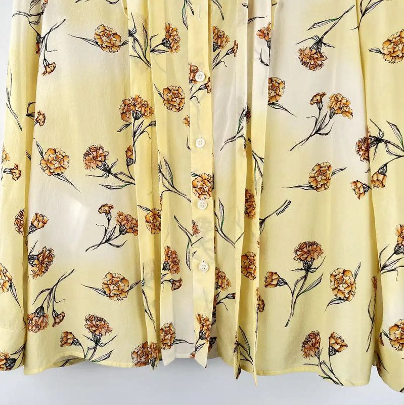 Miu Miu Miu Miu Summer Yellow Blouse for Women 0089 Size XS / US 0-2 / IT 36-38 - 4 Thumbnail
