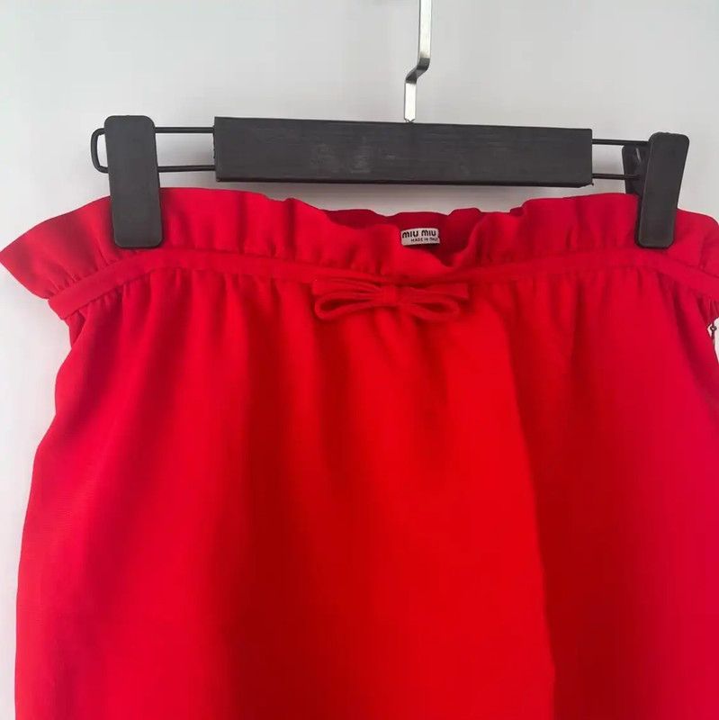 Miu Miu Miu Miu Red Summer Midi Skirt for Women 0089 Size 28" / US 6 / IT 42 - 4 Thumbnail