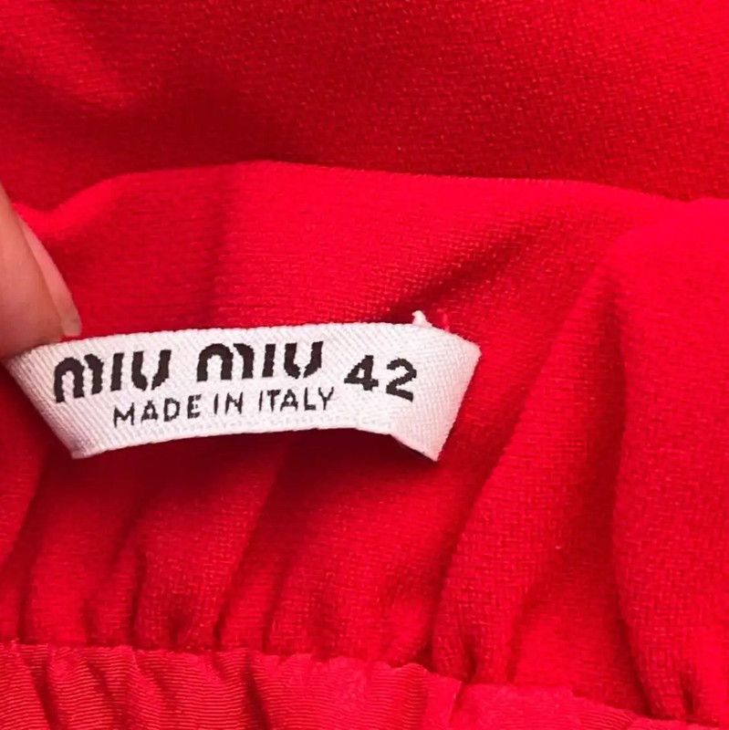 Miu Miu Miu Miu Red Summer Midi Skirt for Women 0089 Size 28" / US 6 / IT 42 - 7 Thumbnail