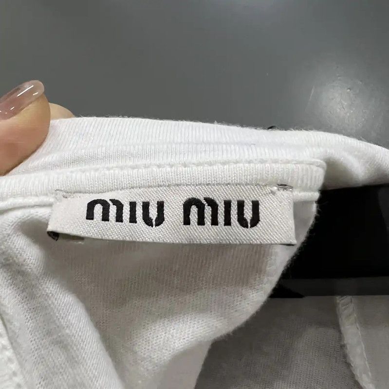 Miu Miu Miu Miu Summer Pink Cotton Short Sleeve Tee 0089 Size XS / US 0-2 / IT 36-38 - 3 Thumbnail