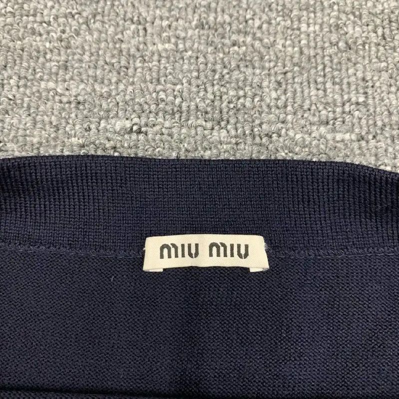 Miu Miu Miu Miu Women's Blue Cotton Pullover Sweater 0089 Size S / US 4 / IT 40 - 4 Thumbnail