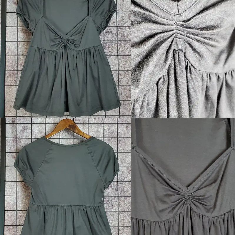 Miu Miu Miu Miu Short Sleeve Gray Cotton Top 0089 Size S / US 4 / IT 40 - 3 Thumbnail