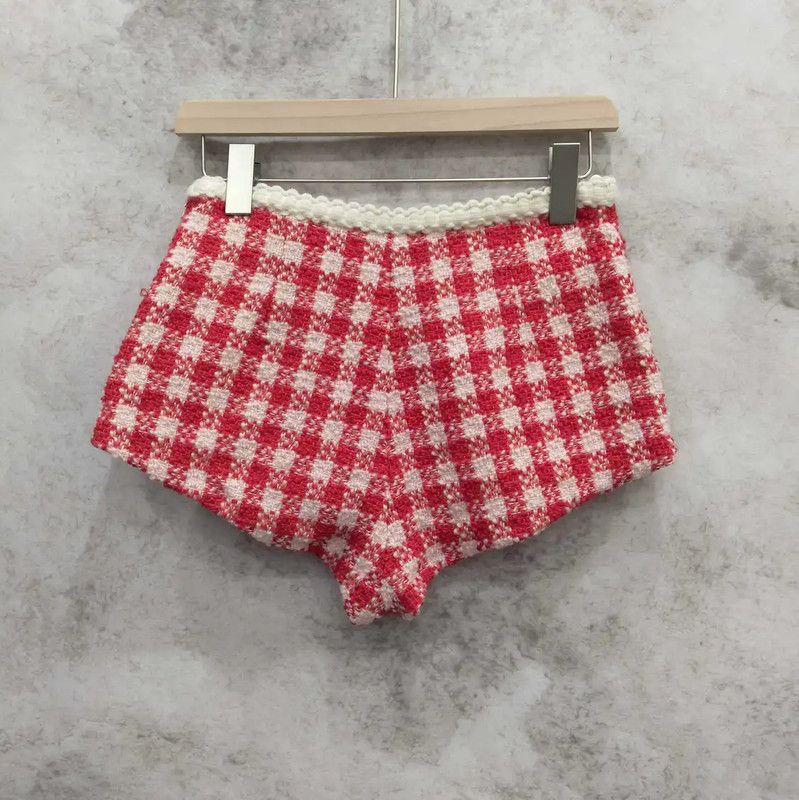 Miu Miu Miu Miu Red Checkered Women’s Shorts 0089 Size 23" - 2 Thumbnail
