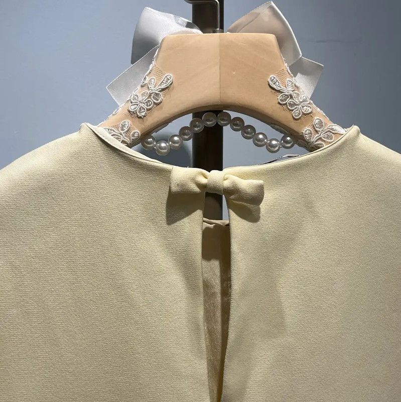 Miu Miu Miu Miu Summer Beige Cropped Short Sleeve T-Shirt 0089 Size M / US 6-8 / IT 42-44 - 9 Thumbnail