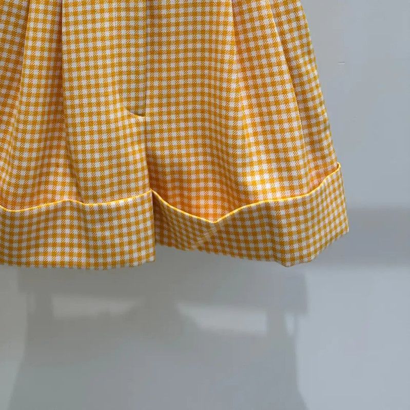 Miu Miu Miu Miu Yellow Cotton Gingham Casual Pants 0089 Size 23" - 3 Thumbnail