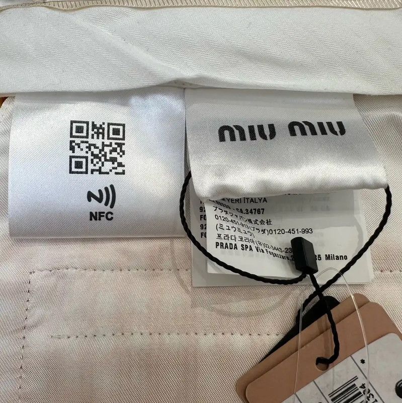 Miu Miu Miu Miu Yellow Cotton Gingham Casual Pants 0089 Size 23" - 7 Thumbnail