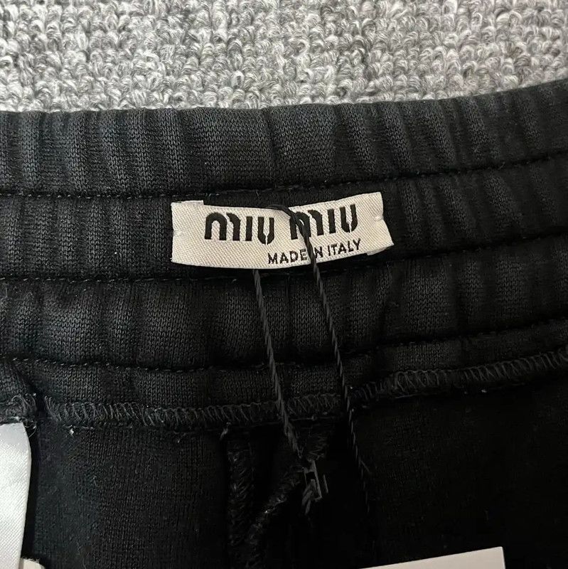 Miu Miu Miu Miu Black Cotton Casual Pants for Women 0089 Size 30" / US 8 / IT 44 - 3 Thumbnail