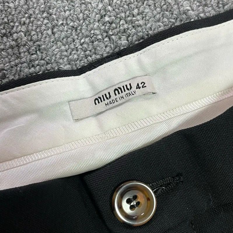Miu Miu Miu Miu Black Wool Casual Trousers for Summer 0089 Size 28" / US 6 / IT 42 - 5 Thumbnail