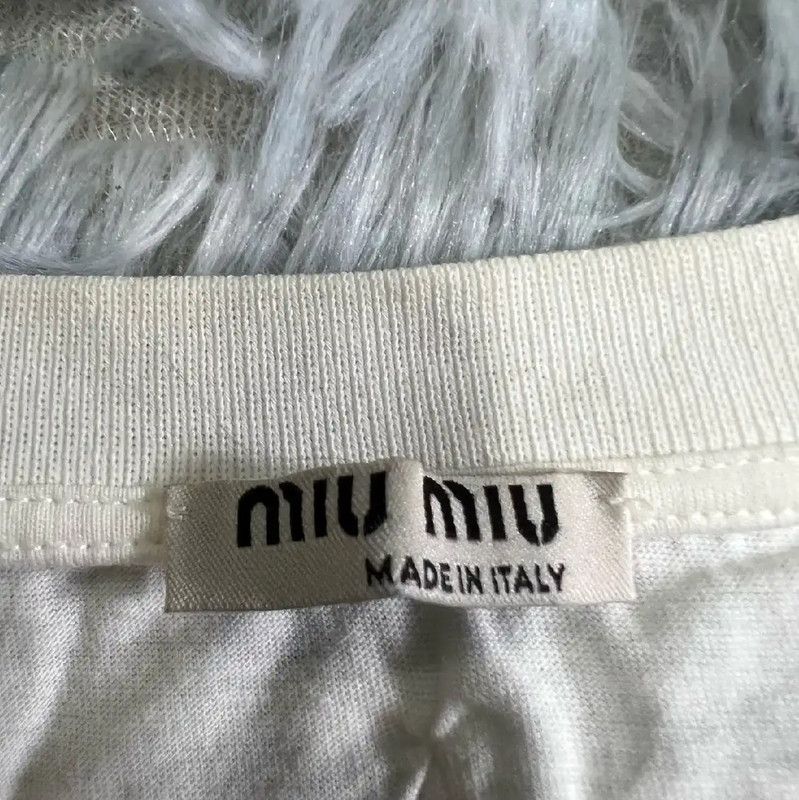 Miu Miu Miu Miu White Cotton Women's T-Shirt XS 0089 Size XS / US 0-2 / IT 36-38 - 3 Thumbnail