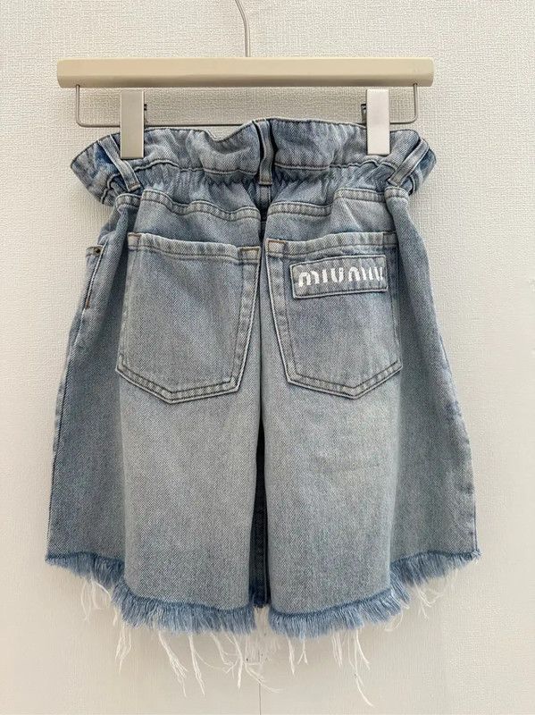 Miu Miu Miu Miu Denim A-Line Skirt in Light Blue 0089 Size 23" - 2 Thumbnail