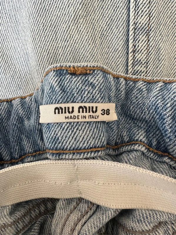 Miu Miu Miu Miu Denim A-Line Skirt in Light Blue 0089 Size 23" - 7 Thumbnail