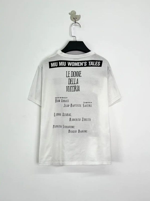 Miu Miu Miu Miu Women’s Tales White Cotton T-Shirt 0089 Size XS / US 0-2 / IT 36-38 - 2 Thumbnail