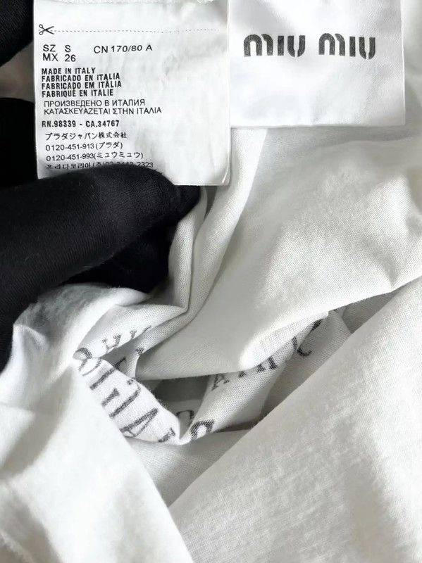 Miu Miu Miu Miu Women’s Tales White Cotton T-Shirt 0089 Size XS / US 0-2 / IT 36-38 - 5 Thumbnail