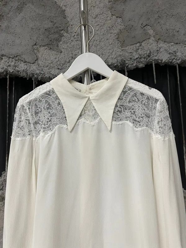 Miu Miu Miu Miu White Long Sleeve T-Shirt for Women 0089 Size ONE SIZE - 3 Thumbnail