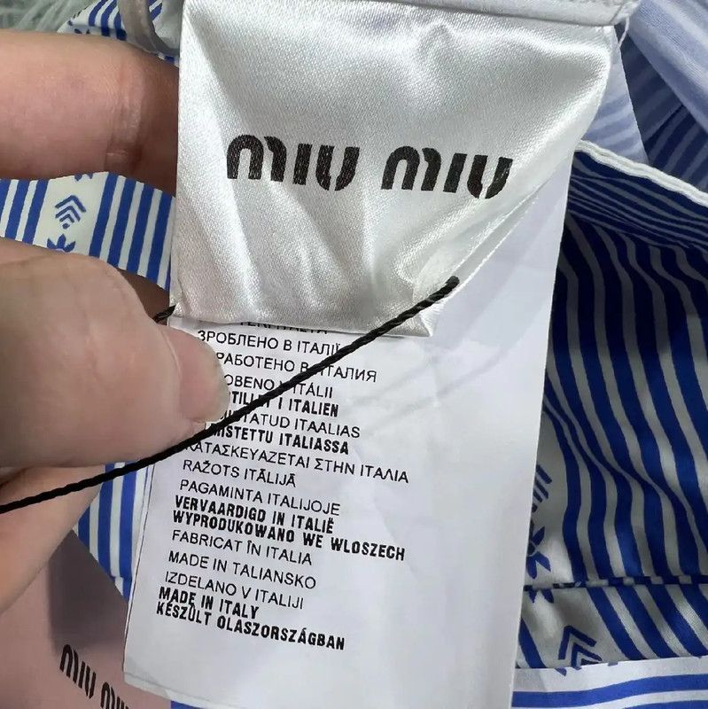 Miu Miu Miu Miu Light Blue Cotton Skirt 0089 Size 23" - 4 Thumbnail
