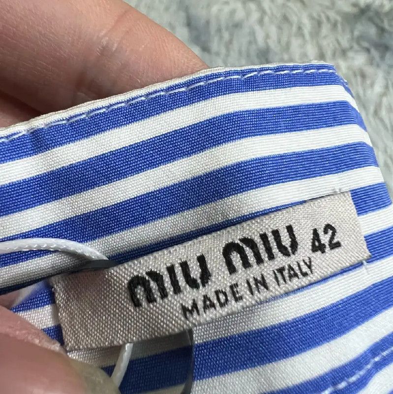 Miu Miu Miu Miu Light Blue Cotton Skirt 0089 Size 23" - 3 Thumbnail