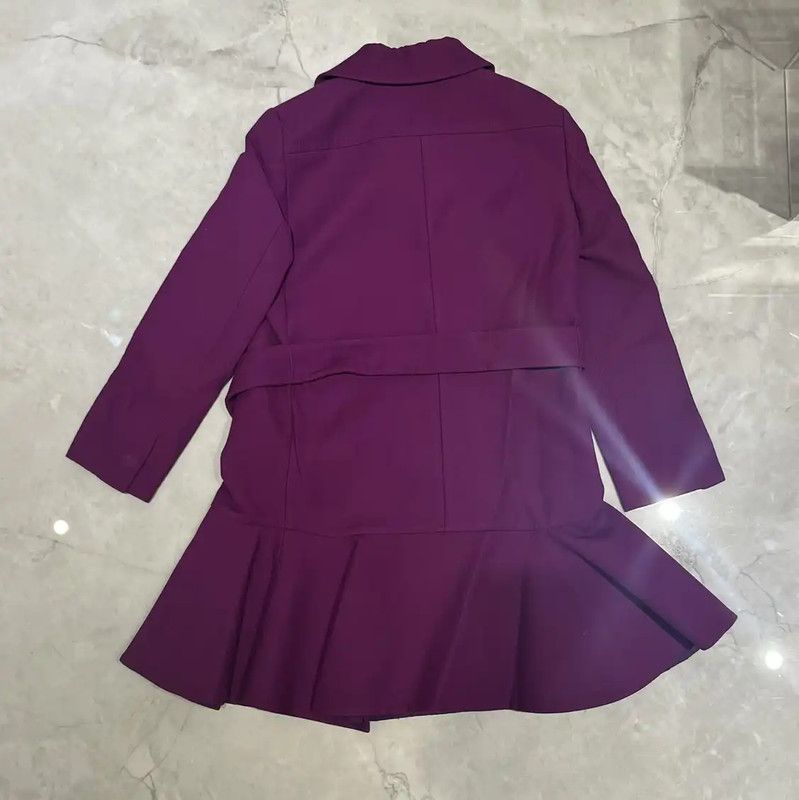 Miu Miu Miu Miu Long Purple Cotton Coat for Women 0089 Size XS / US 0-2 / IT 36-38 - 2 Thumbnail