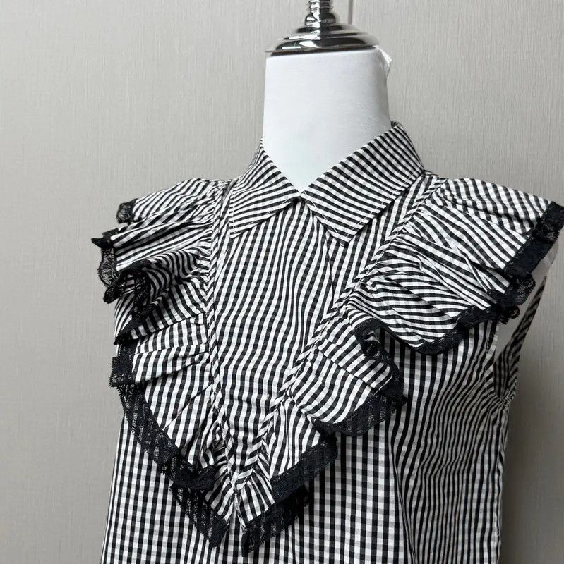 Miu Miu Miu Miu Sleeveless Checkered Blouse for Summer 0089 Size XS / US 0-2 / IT 36-38 - 4 Thumbnail