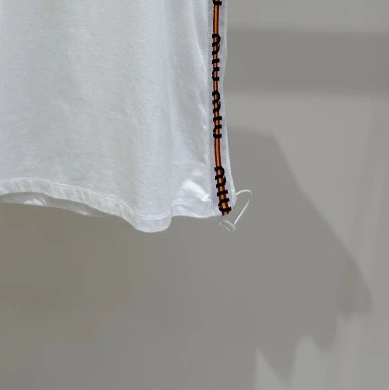 Miu Miu Miu Miu White Cotton Printed Striped T-Shirt 0089 Size M / US 6-8 / IT 42-44 - 3 Thumbnail