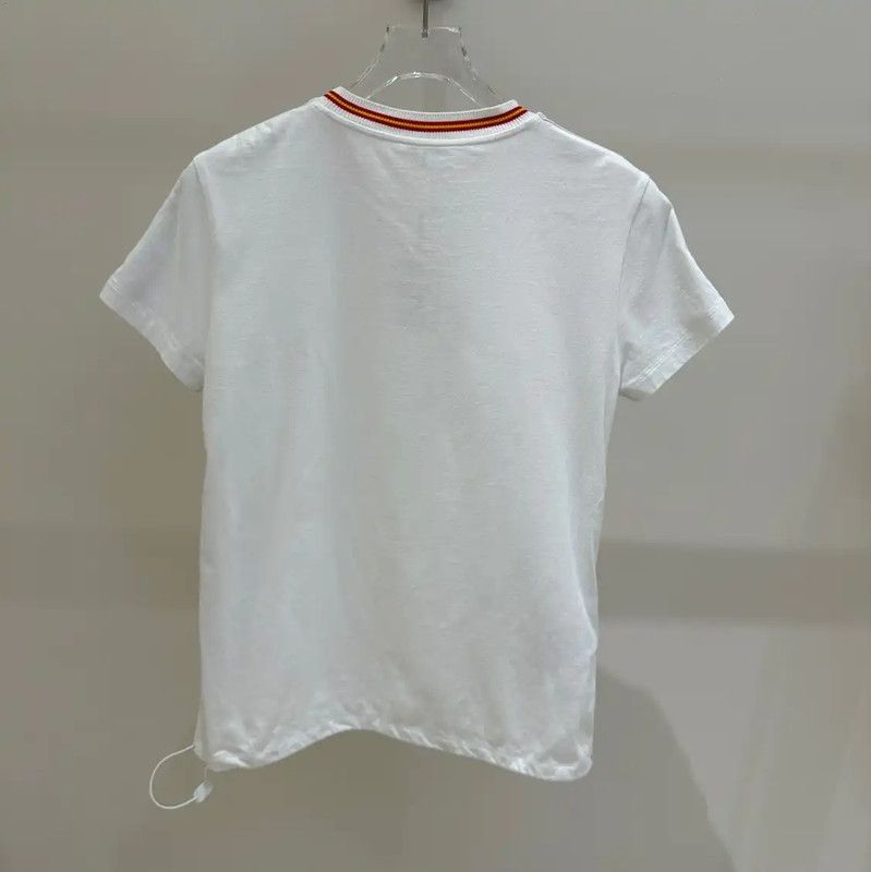 Miu Miu Miu Miu White Cotton Printed Striped T-Shirt 0089 Size M / US 6-8 / IT 42-44 - 5 Thumbnail