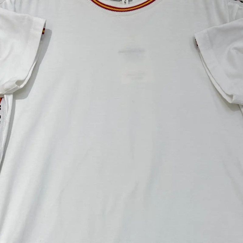 Miu Miu Miu Miu White Cotton Printed Striped T-Shirt 0089 Size M / US 6-8 / IT 42-44 - 6 Thumbnail