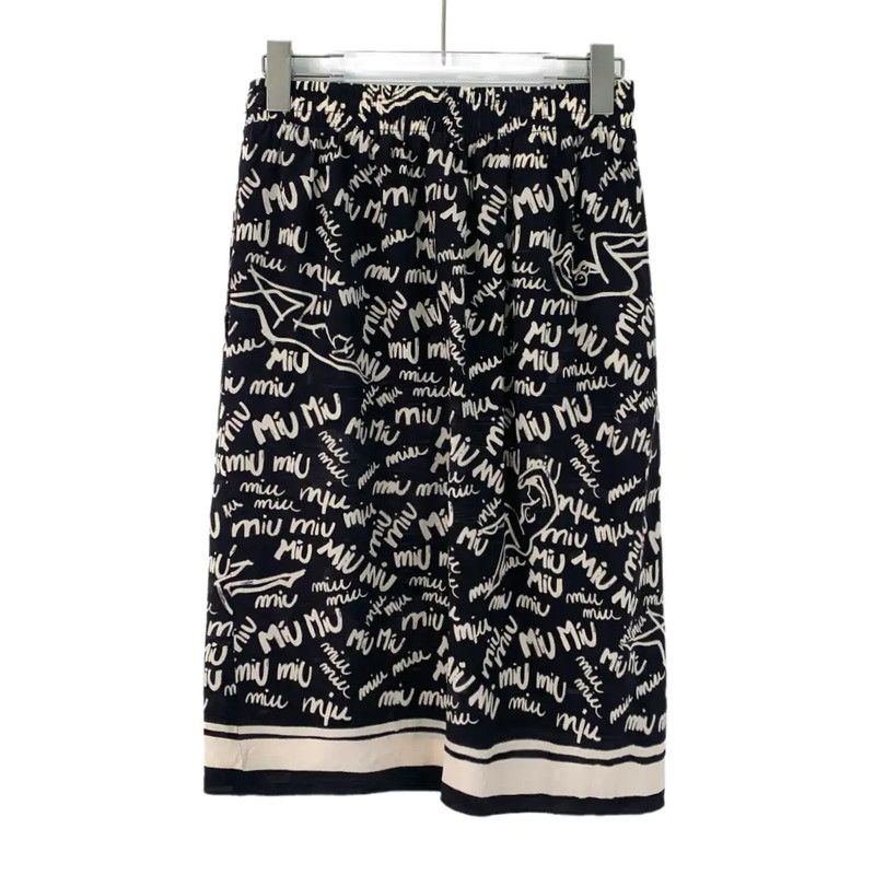 Miu Miu Miu Miu Black Silk Women's Midi Skirt 0089 Size 23" - 2 Thumbnail