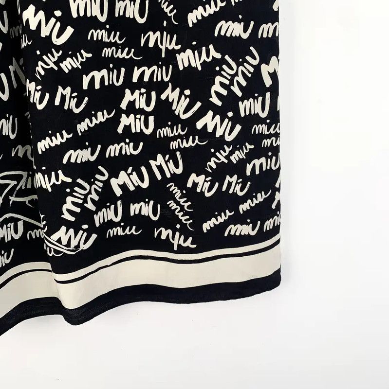 Miu Miu Miu Miu Black Silk Women's Midi Skirt 0089 Size 23" - 4 Thumbnail
