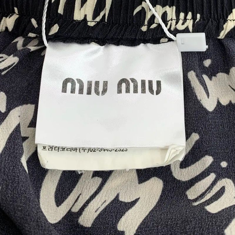 Miu Miu Miu Miu Black Silk Women's Midi Skirt 0089 Size 23" - 6 Thumbnail
