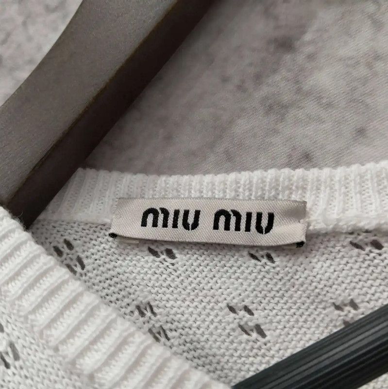 Miu Miu Miu Miu Summer White Cotton Dress 0089 Size L / US 10 / IT 46 - 4 Thumbnail