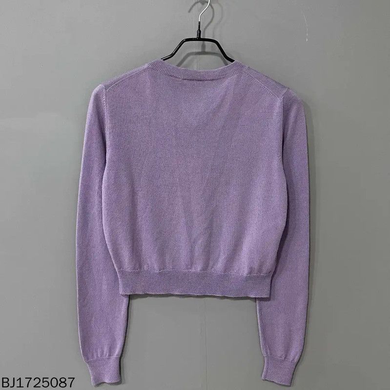 Miu Miu Miu Miu Lavender Knit Cardigan with Embellishments 0089 Size ONE SIZE - 3 Thumbnail