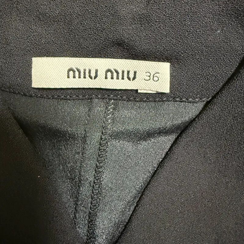 Miu Miu Miu Miu Black Mid-Length Dress for Women 0089 Size XXS / US 00 / IT 34 - 4 Thumbnail