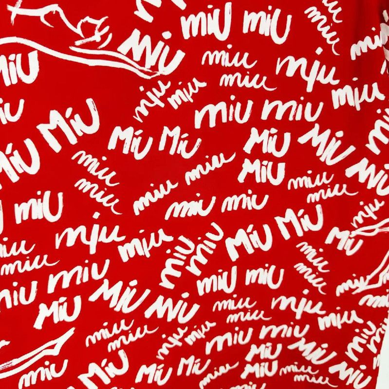Miu Miu Miu Miu Women's Red Silk Short Sleeve T-Shirt 0089 Size S / US 4 / IT 40 - 3 Thumbnail
