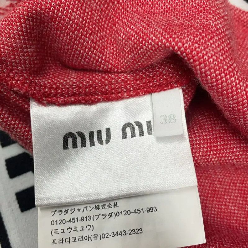 Miu Miu Miu Miu Red Houndstooth Long Sleeve Top 0089 Size M / US 6-8 / IT 42-44 - 4 Thumbnail