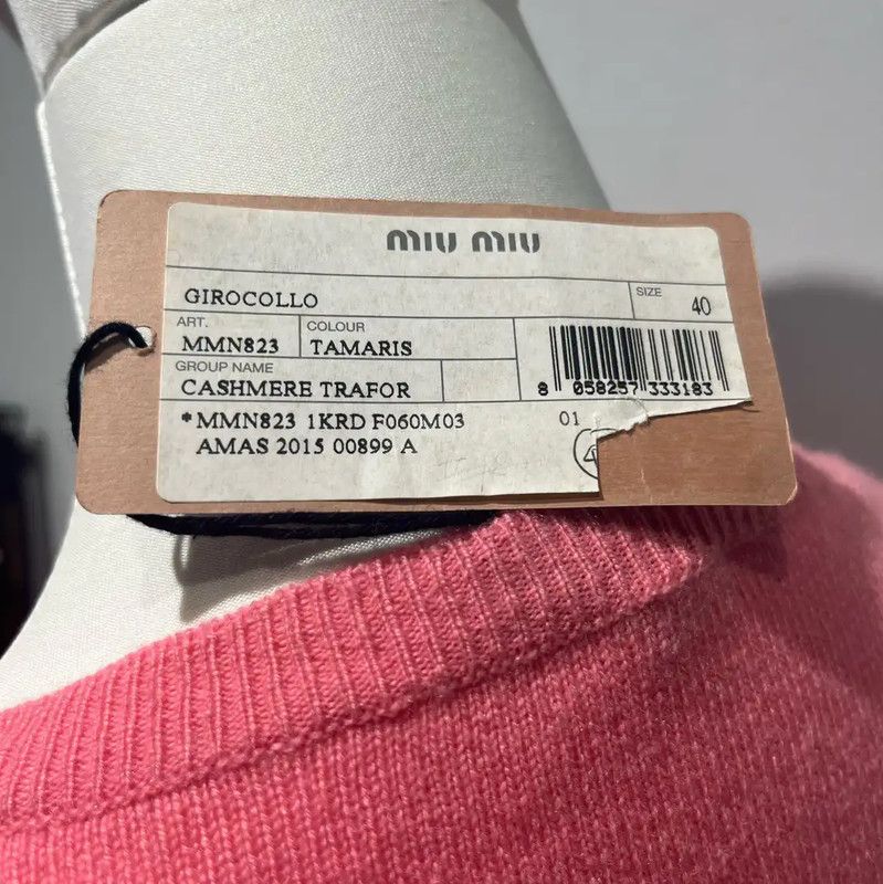 Miu Miu Miu Miu Pink Cashmere Heart Pattern Pullover 0089 Size L / US 10 / IT 46 - 3 Thumbnail